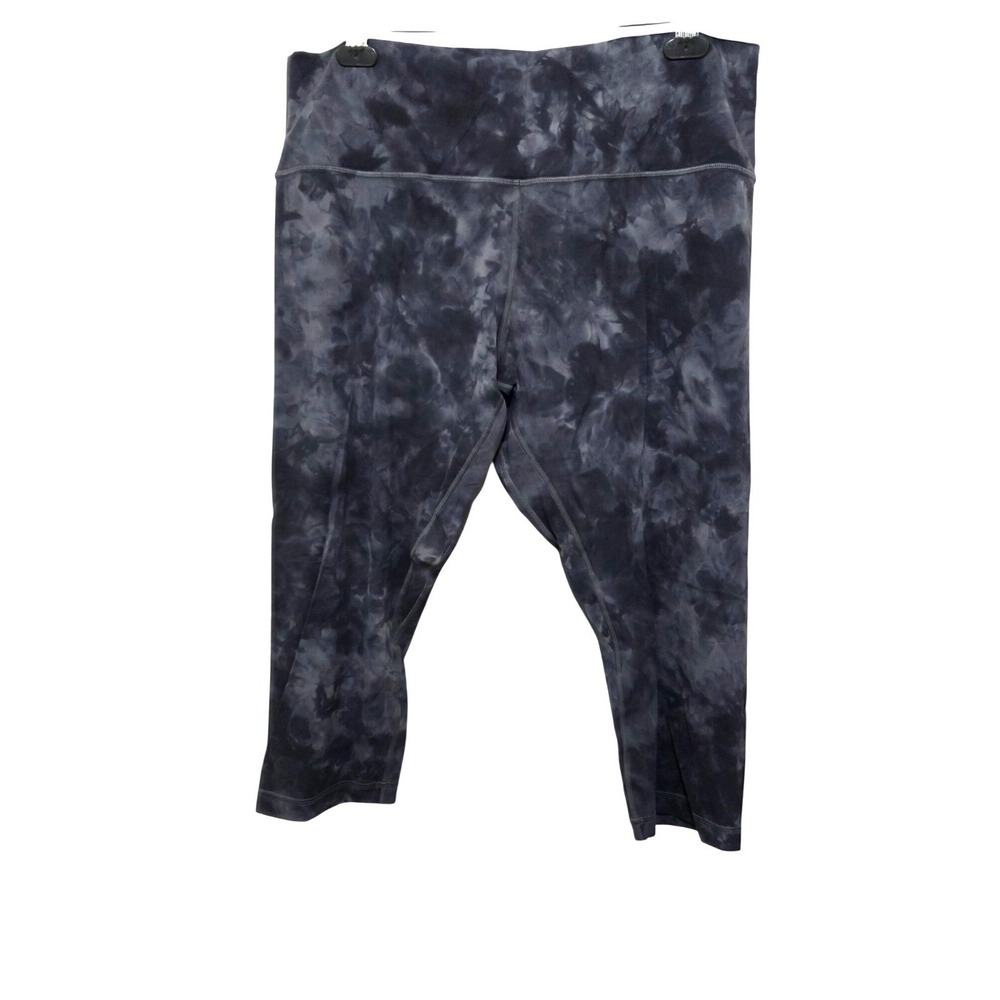 Lululemon High Waist Diamond Tie-Dye Cropped Leggings Size 18 Black‎ Gray